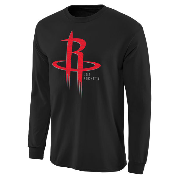 NBA Men Houston Rockets Noches Enebea Long Sleeve TShirt Black->->Sports Accessory